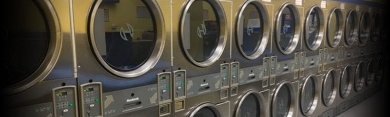 row of washing machines