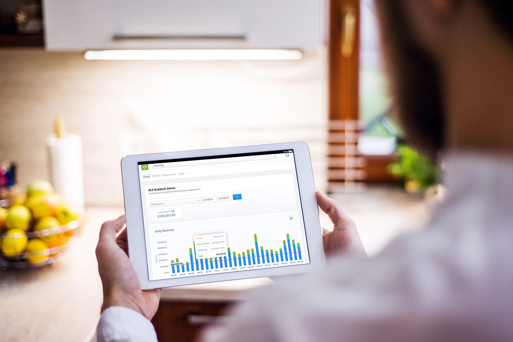 A tablet with smart home screen.